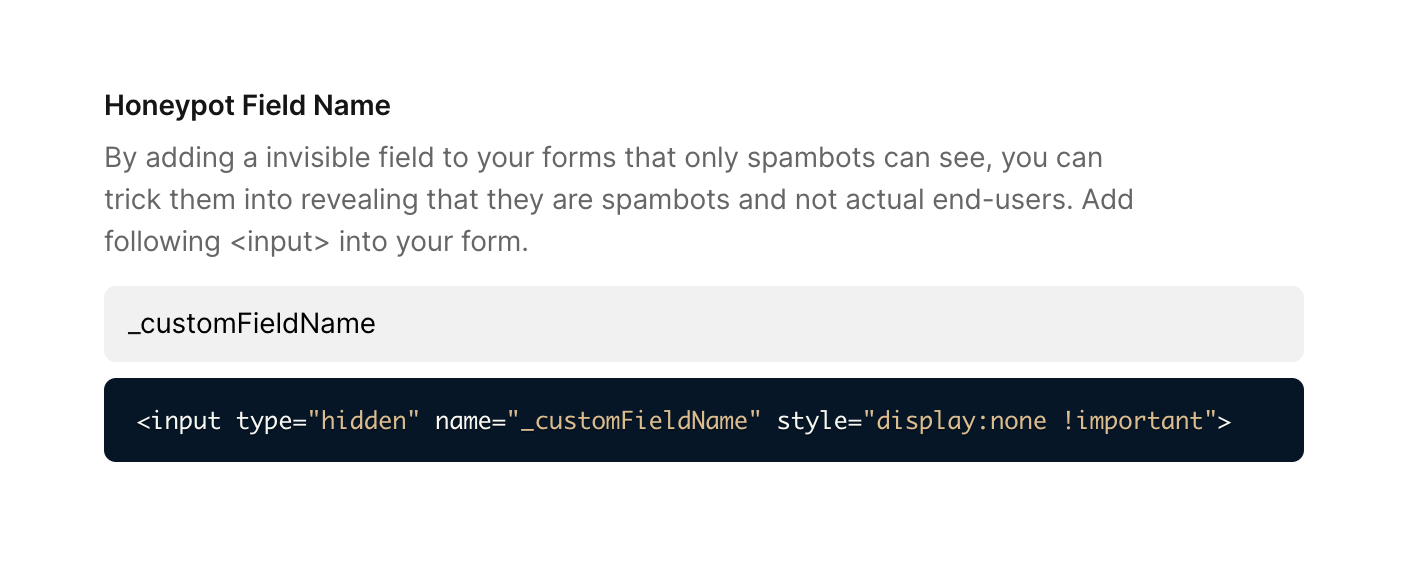 honeypot form html